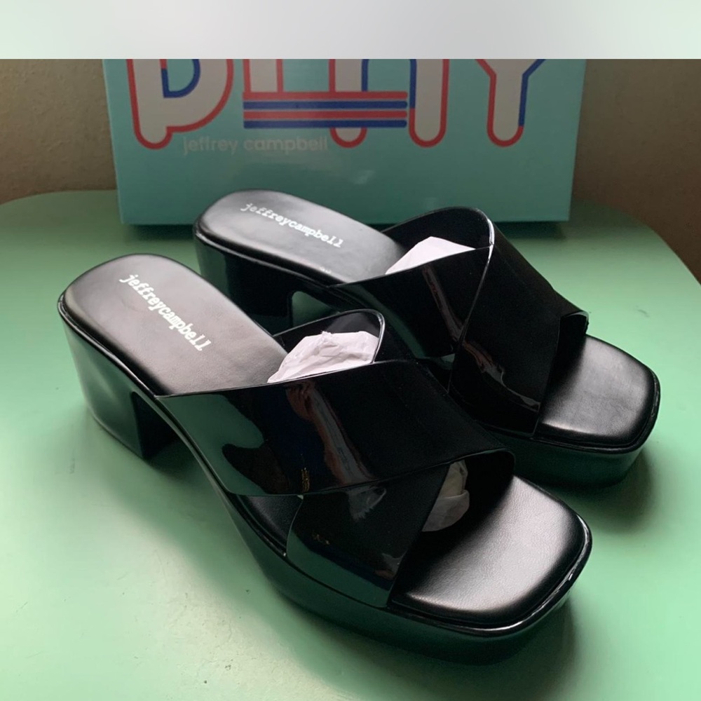 Jeffrey Campbell Glossy Black Platform Heels